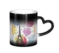 French Paris Tour Eiffel Tower Starry Sky Color Changing Mug, Adding A Touch of Magic to Your Daily Life