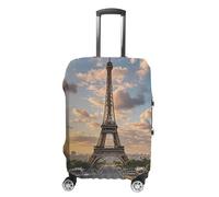 French Paris Tour Eiffel Tower Suitcase Covers Luggage Protector - Travel Elastic Baggage Case Protective, Washable Anti-scratch Large Suit Case Cover for Suitcases Fits 19-32 Inch Luggages, white