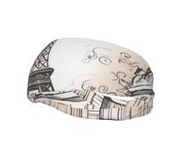 French Paris Tour Eiffel Tower Sweatbands Instant Cooling Moisture Wicking Sport Headbands for Men Workout Headband for Women Running Headband Stretch Tennis Athletic Sweatband Unisex Hairband