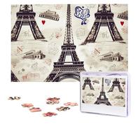French Paris Tour Eiffel Tower Wooden Puzzles 1000 Pieces Personalized Jigsaw Puzzle For Adults Interesting Custom Photo Puzzles Gift For Holiday Birthday Wedding Anniversay