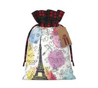 French Paris Tour Eiffel Tower Wrapping Gift Bags Xmas Bags For Presents For Xmas Birthday Holiday Party ,Reusable