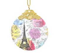 French Paris Tour Eiffel Tower Xmas Ornament, Hanging Ornaments For Christmas Tree Holiday Decor Creative Gifts