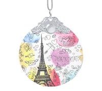French Paris Tour Eiffel Tower Xmas Ornament, Hanging Ornaments For Christmas Tree Holiday Decor Creative Gifts