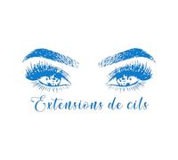 French Pattern Beauty Salon Hair Extensions De Cils Logo Magic Eyelashes Fine Carving Stickers 42x87.7cm Do not Damage The Wall Surface Blue