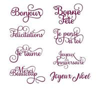 French Phrases Cutting Dies for Card Making - 8-Piece Set for Elegant Paper Crafts | Romantic French Words (“Bonjour,” “Je t’aime”) | Scrapbooking, Cards, DIY Decoration
