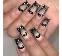 French Plan Persist Black Advice Halloween Fraudulent Bare Base ABS Substance for Immediate Studio Standard Manicuring Halloween French Bare Black Grade Frame Rate