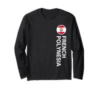 French Polynesia Flag Vertical Long Sleeve T-Shirt