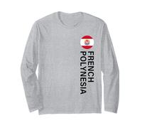 French Polynesia Flag Vertical Long Sleeve T-Shirt