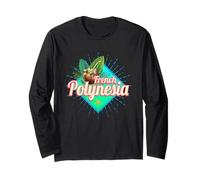 French Polynesia in Pacific Retro Island Holiday Souvenir Long Sleeve T-Shirt