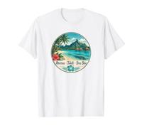 French Polynesia Moorea Tahiti Bora Bora Value Graphic T-Shirt, Men, White, L