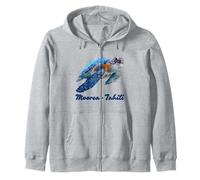 French Polynesia Moorea Tahiti Zip Hoodie