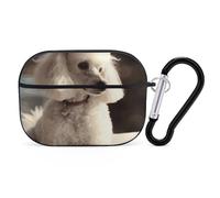 French Poodle Airpod Pro Case AirPods 2 Case for Women Hard Shell Protective Cover with Carabiner Keychain Compatible with AirPods Case 2nd 1st Generation, Front LED Visible Black