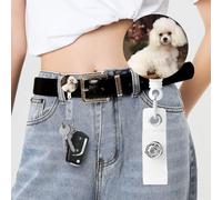 French Poodle Badge Reel Retractable Badge Holder with Keychain Id Clips for Badges Lightweight Plastic Name Card Holders for Nurses Office Teacher