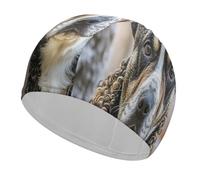 French Poodle Bathing Cap High Elasticity Swimming Caps Fit Both Long Hair Short Hair Comfortable Large Shower Cap for Drag Reduction and Hair Protection