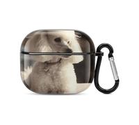 French Poodle Bluetooth Earbuds Case Cover Full Body Shockproof Protection Hard Case Support Wireless Charging with Keychain Personalized Gift for AirPods 3