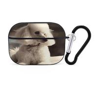 French Poodle Earbuds Organizer Shockproof Protective Airpods Pro Cover with Carabiner Clip Anti Fall Carrying Earphone Case Cover for Airpods Pro 2nd Generation Black