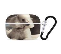 French Poodle Earbuds Organizer Shockproof Protective Airpods Pro Cover with Carabiner Clip Anti Fall Carrying Earphone Case Cover for Airpods Pro 2nd Generation White