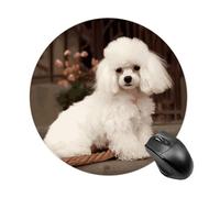 French Poodle Gaming Mouse Pad Funny Mousepad with Non-Slip Rubber Base Cute Mouse Pads for Desk for Women Small Portable Mouse Mat for Laptop Mini Computer Mousepads 7.8x7.8 Inches