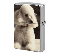 French Poodle Lighter Case Pouch Double-Sided Metal Lighter Sleeve Scratch & Drop Resistant Lighters Protector Fits Standard Kerosene Lighters Pocket Protective Cover for Camping Party