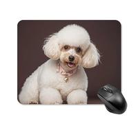 French Poodle Mouse Pad Square Laptop Mouse Mat Cute Computer Mousepad Keyboard Pad Non-Slip Desk Pads for Gaming Office Work Home 20 * 25cm