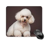French Poodle Mouse Pad Square Laptop Mouse Mat Cute Computer Mousepad Keyboard Pad Non-Slip Desk Pads for Gaming Office Work Home 25 * 30cm