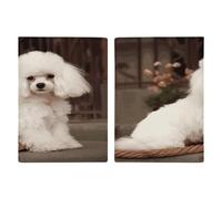 French Poodle Passport Holder Ultra Slim PU Leather Travel Document Organizer Compact Premium International US Passport Protector Cover for Women Men