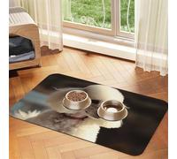 French Poodle Pet Feeding Mat Absorbent Pu Leather Dog Cat Food Mats Contain Spills Protects Floors, Anti-Slip Rubber Backing Dog Bowl Mats Easy Clean Pet Placemats 30x45cm