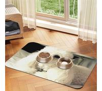 french poodle print Cats Pet Bowl Placemat Pet Feeding Mats for Dogs, Non-Slip PU Leather Tablecloth for Pets