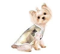 french poodle print Dog Shirts for Small Dogs Stretchy T-Shirts Lightweight Tank Top Sleeveless Striped Vest