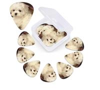french poodle Print Guitar Pick 12 Pack With Guitar Pick Case Guitar Plectrums Pick 0.46mm 0.96mm 0.71mm Guitar Accessories For Bass Electric Acoustic Guitars Ukulele