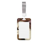 French Poodle Print Id Badge Holder Sliding Card Holder Vertical Card Protector Cover Case Teacher Lanyard for Office Women Men