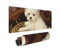 French Poodle Print Large Mouse Pad Non-Slip Desk Pad Protector Computer Keyboard Pad for Office Home 80 * 30 cm
