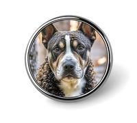 French Poodle Round Badge Personalized Metal Lapel Pin Badges Fit Clothing Bags Hat Humorous Printed Brooch Badge Party Decorations Accessories for Men Women