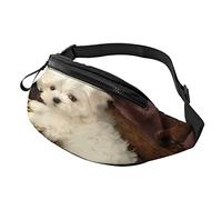 French Poodle Running Fanny Pack Belt Bag with Adjustable Strap for Women Men Sports Fitness Hands Free Wallet Waist Bag