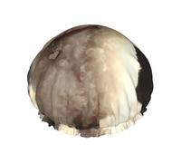 French Poodle Shower Cap for Women Double Layers Thick Hair Caps Reusable Waterproof Bath Caps with Elastic Band Hair Hat Washable Shower Hat for Men Women Spa Salon