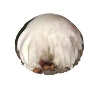 French Poodle Shower Cap for Women Men Large Waterproof Shower Bonnet Elastic Band Bathing Hair Hat Spa Salon Caps Double Layered Reusable Bath Caps for Long Hair, Braids
