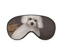 French Poodle Sleep Mask Soft Comfortable Eye Mask with Adjustable Strap Eye Cover Eye Shade for Men Women Work Travel