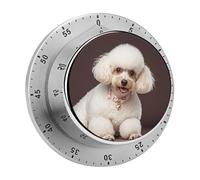 French Poodle Timer Stainless Digital Visual Timer Exquisite Mechanical Countdown Time Management Tools with Silent Operation Timer for Kitchen Office Classroom