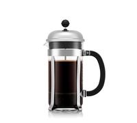 French Press Chambord - 1L / 8 Cup Silver Coffee Maker - Heat-Resistant &