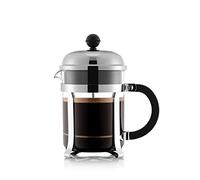 Bodum French Press Chambord - 500 Ml / 4 Cup Silver Coffee Maker - Heat-Resistant & Stainless Steel Filter - Bpa-Free Dishwasher