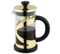 Café Olé Classico Gold Cafetière, 800ml / 3 Mugs / 6 Espresso Cups, French Press Coffee Maker, Stainless Steel Mesh Filter, Glass Body, Gold Finish
