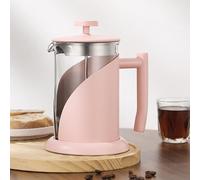 French Press Coffee Maker Coffee Press With 3 Filters System Heat Resistant Thickness Borosilicate Glass Stainless Steel Cold Brew Coffee Tea Pot Easy To Clean(/Pink 800ml)