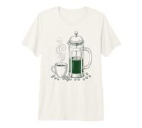 French Press Coffee Maker Line Art Barista Aesthetic Tee Premium T-Shirt