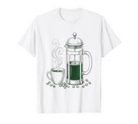 French Press Coffee Maker Line Art Barista Aesthetic Tee Value Graphic T-Shirt