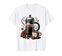 French Press Devotee Starts Every Morning Four Minute Steep T-Shirt