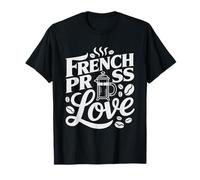 French Press Morning Coffee Devotee Heart Brew T-Shirt