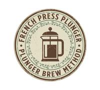 French Press Plunger Brew Method Metal Tin Sign