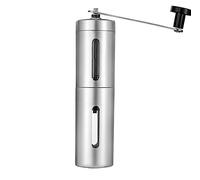 French Press Portable Coffee Grinder Stainless Steel Adjustable Handheld Bean Mill Manual Coffee Pot(Silver)