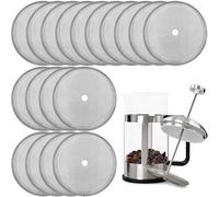 French Press Replacement Cafetiere Filter Mesh Screen Coffee French Press Filters 4 Inch Stainless Steel Reusable Mesh Filter for 8 Cup/ 34 OZ/ 1000 ml Coffee Tea Makers (18 Packs)