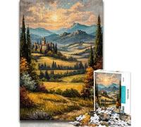 French Provence Countrys 1000 Piece Jigsaw Puzzles for Teenagers,Stress Reliever Difficult Challenge Enhance Love between Couples 50x75cm